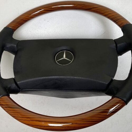 Volant en bois de zebrano et cuir naturel pour Mercedes W123 W107 W124 W126 W201 W463 (979)